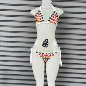 Bin Bon Two Piece Bikini Set White Size M